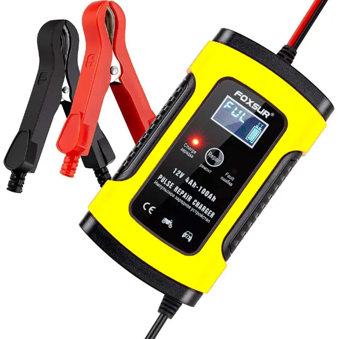 Cargador inteligente de baterías carro/moto 12v