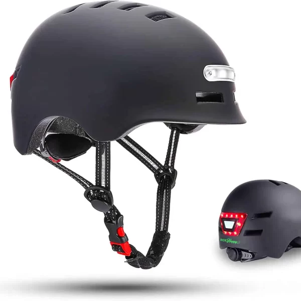casco con luz led frontal y posterior en ecuador chaski imports