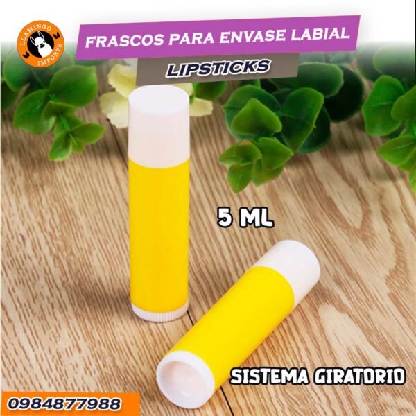 envases lip stick amarillo